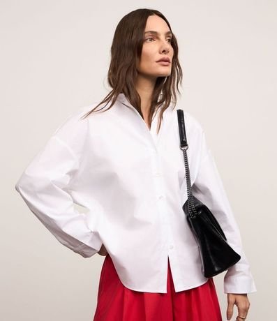 Camisa en Tricolina con Detalle Fruncido en la Espalda
