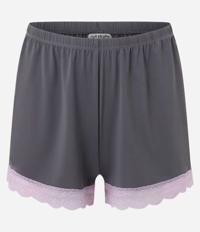 Pijama Short Doll en Microfibra con Encaje Contrastante en Bretel fino 7