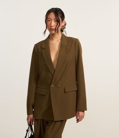 Blazer Oversized en Sastrería con Dos Botones