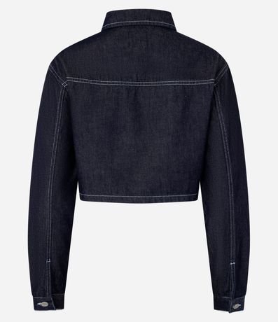 Camisa Cropped en Jeans con Pespontos Contrastantes 6