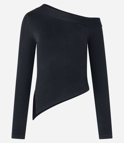 Blusa en Poliamida Seamless con Escote Asimétrico 1