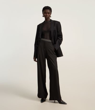 Pantalón Pantalona en Crepé con Recorte V