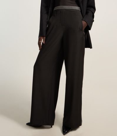 Pantalón Pantalona en Crepé con Recorte V 3