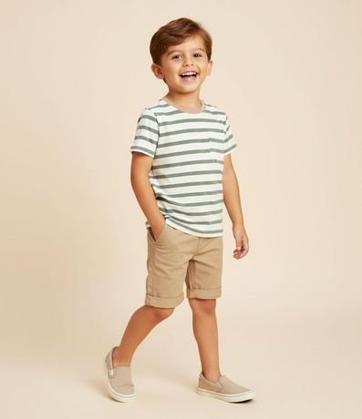 Remera Infantil con Bolsillos y Estampa Rayada - Talle 1 a 6 años