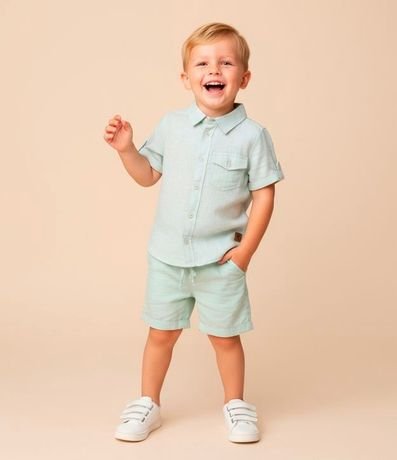Camisa Infantil en Viscolino con Pequeño Bolsillo - Talle 1 a 4 años