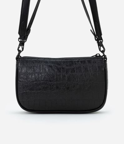 Bolsillo Baguette Pequeña con Textura Crocco y Detalle de Cadena con Asa Desmontable 3