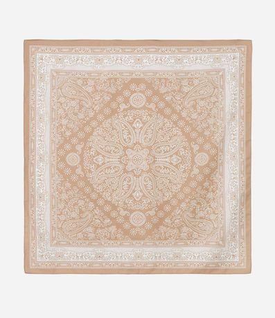 Pañuelo Cuadrado en Satén con Estampa Paisley 2