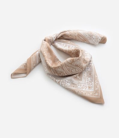 Pañuelo Cuadrado en Satén con Estampa Paisley 4