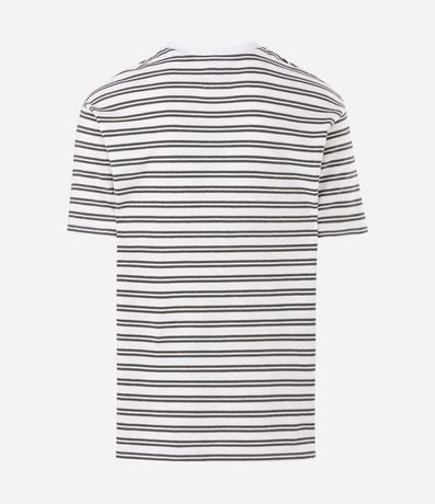 Remera Relaxed en Algodón con Estampa de Rayas y Texturizada 6