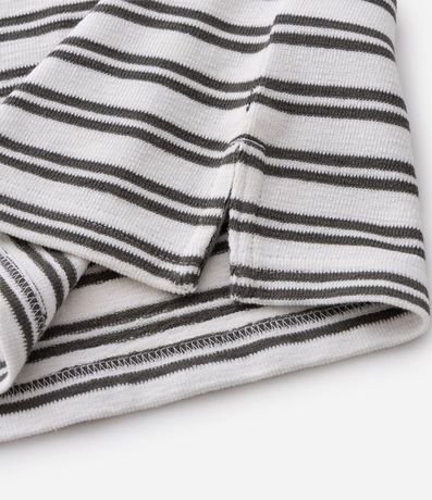 Remera Relaxed en Algodón con Estampa de Rayas y Texturizada 8