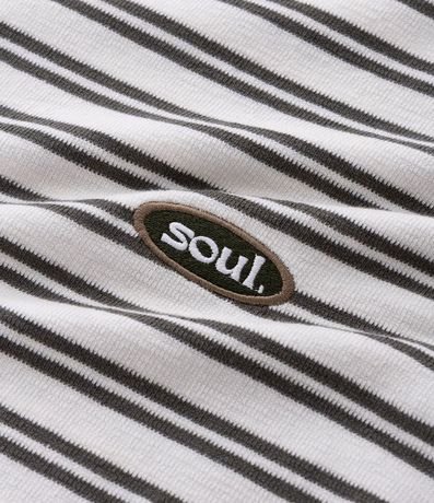 Remera Relaxed en Algodón con Estampa de Rayas y Texturizada 9