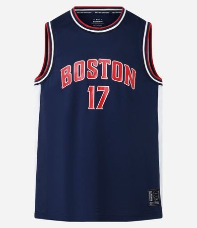 Musculosa Deportiva de Baloncesto con Tecnologia Dry y Estampa Lettering Boston 9
