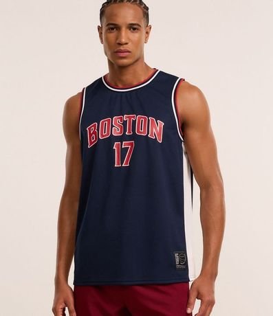 Musculosa Deportiva de Baloncesto con Tecnologia Dry y Estampa Lettering Boston 1