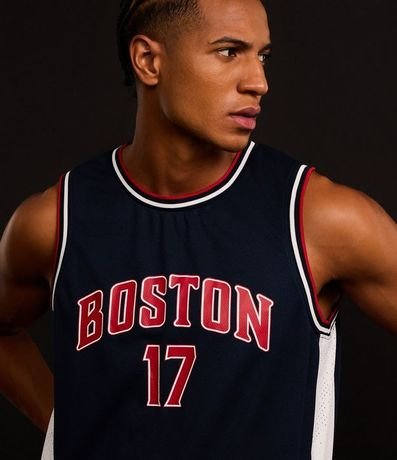 Musculosa Deportiva de Baloncesto con Tecnologia Dry y Estampa Lettering Boston 3