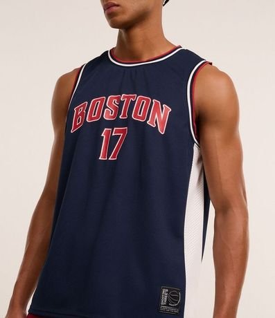 Musculosa Deportiva de Baloncesto con Tecnologia Dry y Estampa Lettering Boston 4