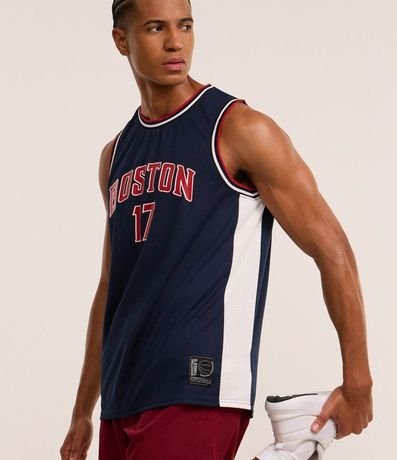 Musculosa Deportiva de Baloncesto con Tecnologia Dry y Estampa Lettering Boston 6