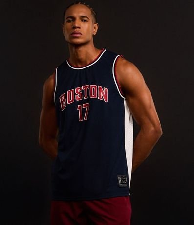 Musculosa Deportiva de Baloncesto con Tecnologia Dry y Estampa Lettering Boston 7