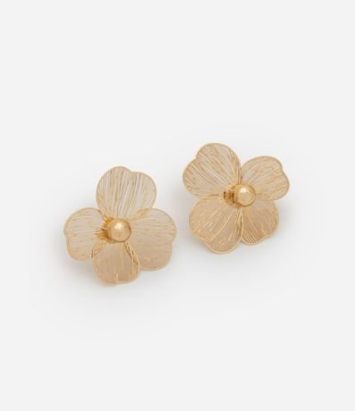 Caravana Botón en Metal Alambrado con Formato de Flor