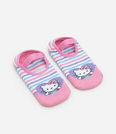 Media Ballet Infantil con Antideslizante  y Estampa Hello Kitty - Talle 19 a 34