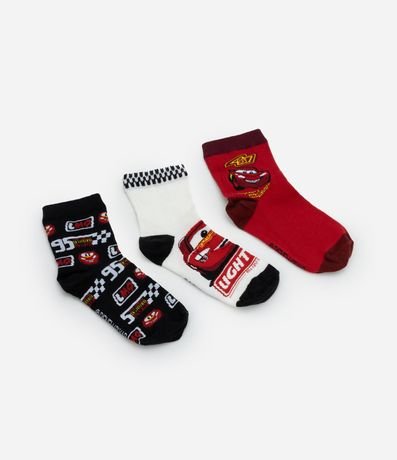 Kit 03 Medias Infantiles con Estampado Cars - Talle 19 a 30