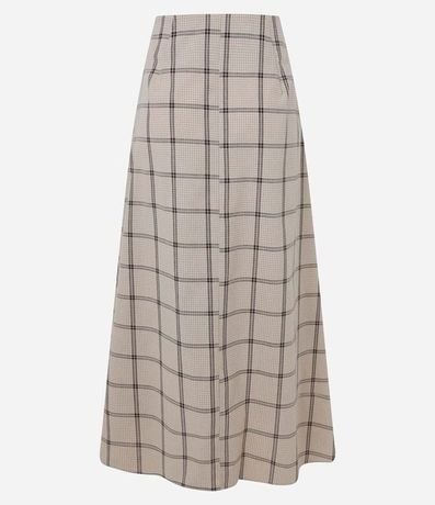 Pollera Evasê Larga en Cambraia de Cuadros con Pliegues 7