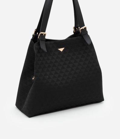 Bolsa Hobo Grande con Textura Embossed Jacquard y Triángulos 2