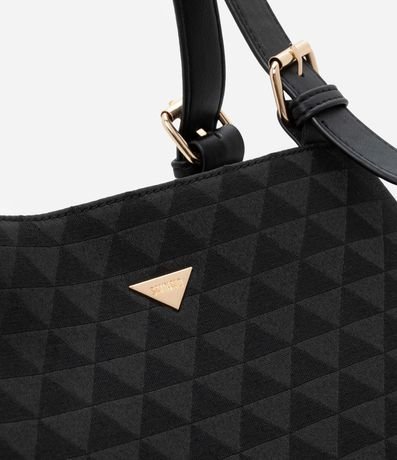 Bolsa Hobo Grande con Textura Embossed Jacquard y Triángulos 5