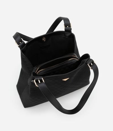 Bolsa Hobo Grande con Textura Embossed Jacquard y Triángulos 6