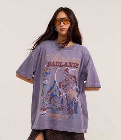 Remera Oversized con Estampa Caballo