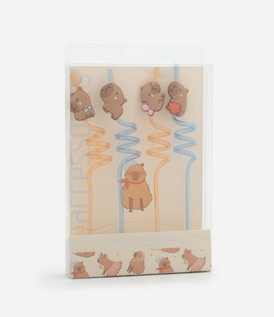 Kit 04 Pajitas Reutilizáveis en Plástico con Patches de Carpincho 2