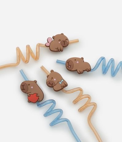 Kit 04 Pajitas Reutilizáveis en Plástico con Patches de Carpincho 3