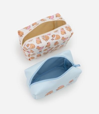 Kit 03 Neceser con Estampa de Carpincho