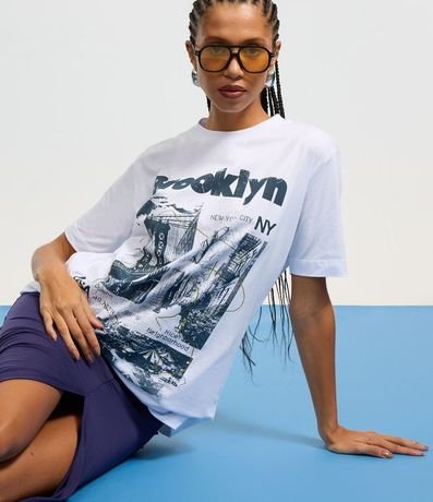 Remera T-shirt en Algodón con Estampa Brooklyn 4