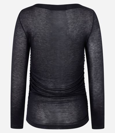 Blusa de Punto de Viscosa con Cuello Asimétrico Ceñido al Cuello 6