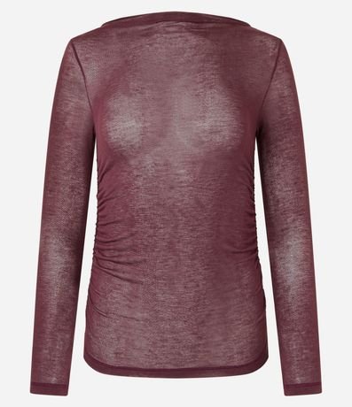 Blusa de Punto de Viscosa con Cuello Asimétrico Ceñido al Cuello 5