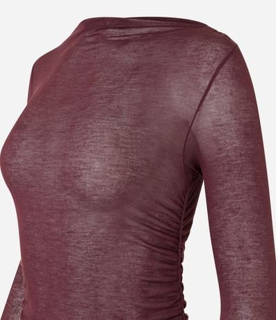 Blusa de Punto de Viscosa con Cuello Asimétrico Ceñido al Cuello 6