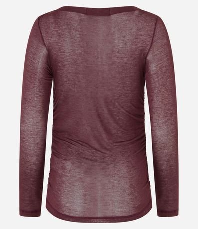 Blusa de Punto de Viscosa con Cuello Asimétrico Ceñido al Cuello 7