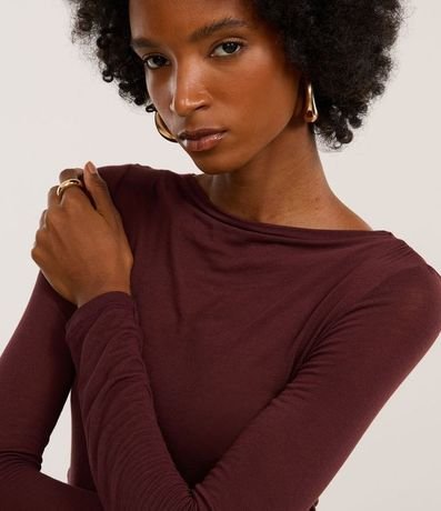 Blusa de Punto de Viscosa con Cuello Asimétrico Ceñido al Cuello 3