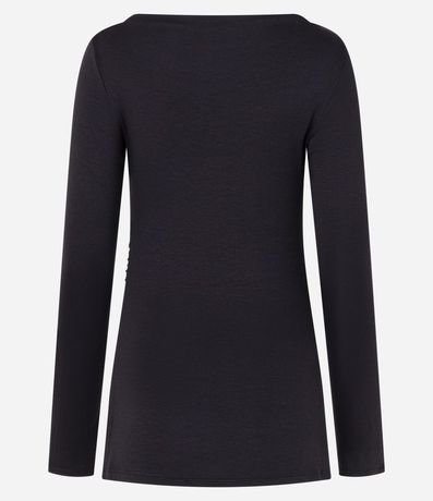 Blusa en Rib con Fruncido Lateral y Cuello Alto 6