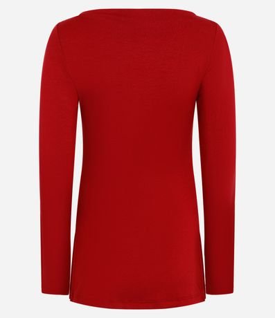 Blusa en Rib con Fruncido Lateral y Cuello Alto 5