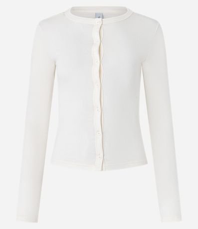 Cardigan en Rib con Abotonado Delantero