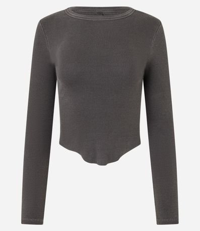 Blusa en Rib con Bajo Asimétrica 3