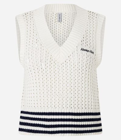 Chaleco en Punto Texturizado con Bordado Always Kind 5