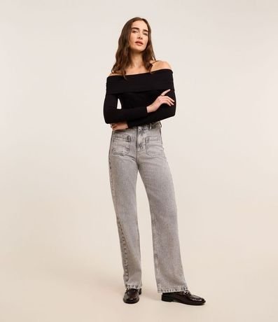 Blusa Hombro a Hombro en Viscosa con Escote Virado 2