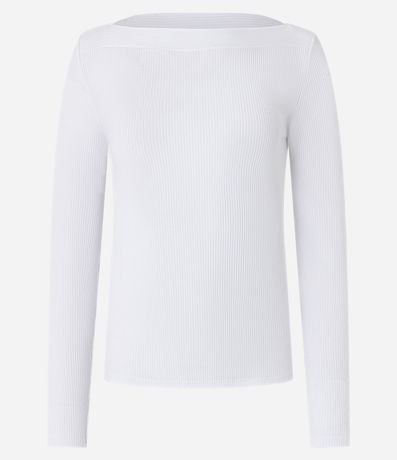 Blusa Acanalada en Rib con Escote Canoa