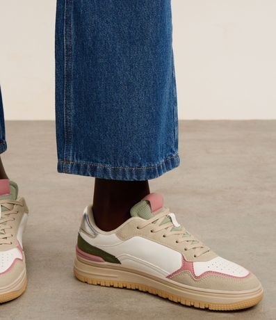 Championes Casual en PU con Recortes Contrastantes 7