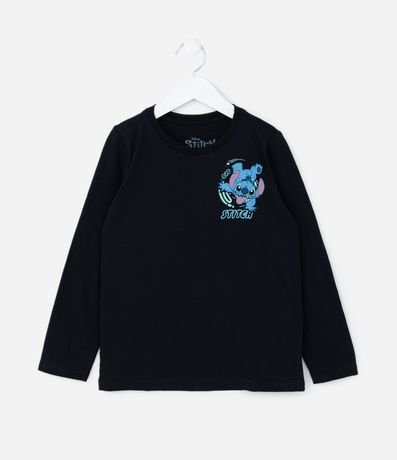 Remera Infantil con Estampa Frente y Espalda Stitch - Talle 3 a 10 años