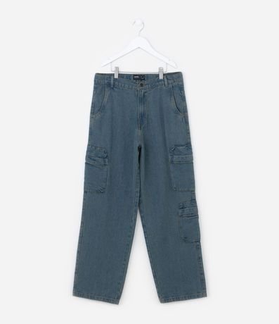 Pantalón Baggy Infantil en Jeans Dirty con Bolsillos Cargo - Talle 5 a 14 años