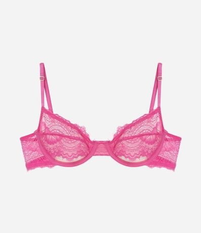 Soutien Sin copa con Aro en Encaje Floral con Recorte Cutout 4