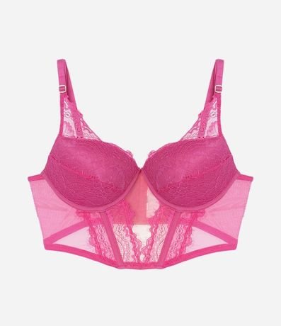 Soutien Alargado Corset en Encaje Floral con Copa Hueca 4